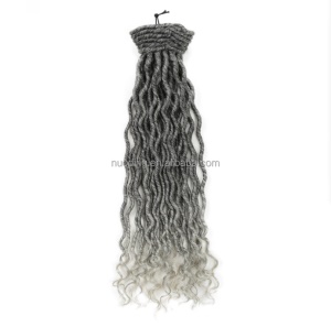 Extension de cheveux gris en fibre synthétique 20 pouces