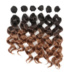 Mèches de cheveux synthétiques ensemble de 6 pièces 16-20 pouces cheveux bouclés
