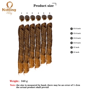 Set de mèches de cheveux  6 pièces  de 16 pouces cheveux ondulés