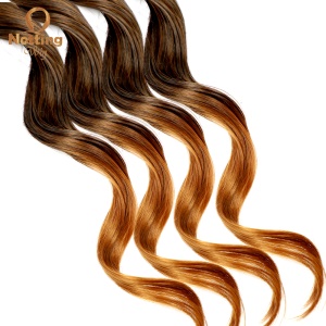 Extension de cheveux en fibre haute température lot de 8 pcs cheveux marron bouclés