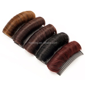 Extensions duveteux pour cheveux avec peigne en fibre synthétique