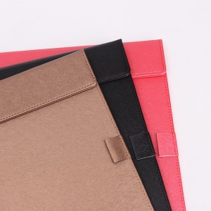 Pochette de dossier en cuir avec magnétique fermoir Noir