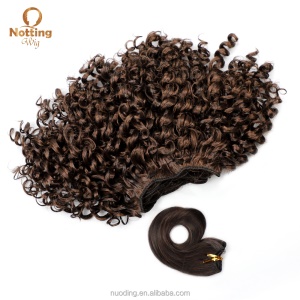 Mèche de 11 pouces aux cheveux marron en fibre synthétique