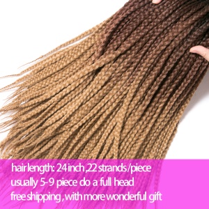 Tresses pour homme et femme de 24 pouces en fibre synthétique