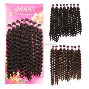 Extension de cheveux en fibre de haute température lot de 8 pièces Deep Wave 18 pouces cheveux lisses