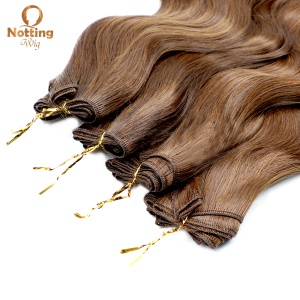 Mèches de cheveux synthétiques 19.2 pouces cheveux bruns et lisses