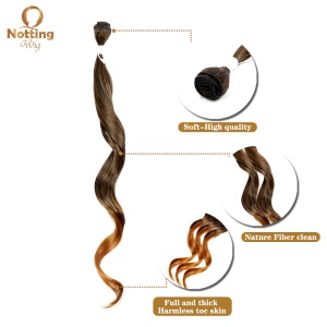 Extension de cheveux en fibre haute température lot de 8 pcs cheveux marron bouclés