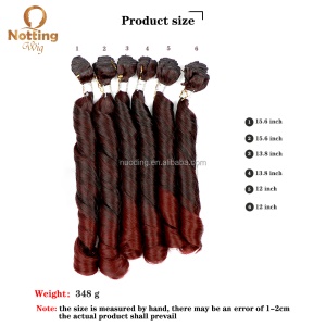 Set de mèches de cheveux synthétiques 16 pouces haute températurel couleur bordeaux
