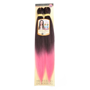 Extension de cheveux synthétique rose raide doux pour tressage 26 pouces