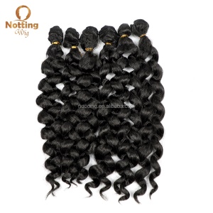 Extension de cheveux noir ondulé en fibre de haute température 18 pouces
