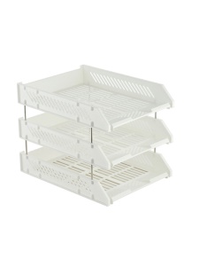 Support de rangement de documents A4 trois couches en plastique 33,5 * 26 * 25,5 cm