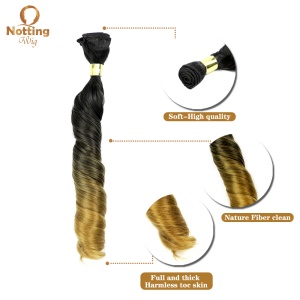 Extension de cheveux longs ondulés noir-blond Natural Wave