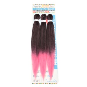 Extension de cheveux synthétique rose raide doux pour tressage 26 pouces