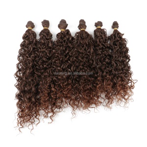 16 pouces extension de cheveux en fibres synthétiques cheveux frisés lot de 6pcs
