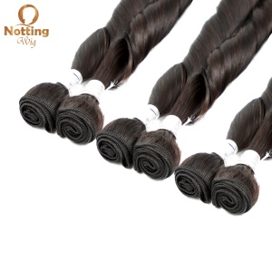 Mèches de cheveux synthétiques set de 6 pièces de  12-18 pouces noir avec de grandes boucles