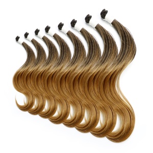 Extension de cheveux synthétique 16 pouces cheveux noir et blond ondulé