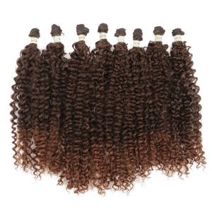 Extension de cheveux en fibre de haute température 18 pouces cheveux bouclés lot de 8 pcs