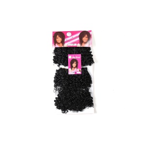 Extension de cheveux bouclée courts noirs 4 pouces Fibres de haute température
