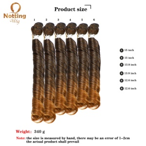 Mèches de cheveux synthétiques ensemble de 6 pièces 16 pouces  avec de grandes boucles