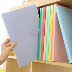 Pochette plastique de rangement de documents 5 couches avec bouton-pression