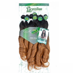 Mèches en fibre synthétiques de haute qualité lot de 6pcs avec trois longueurs cheveux ondulé Body Wave
