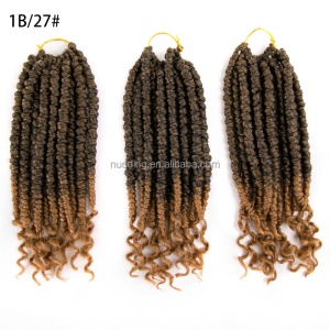 mèches bouclée aux cheveux en fibre synthétiques  à basse température de 12 pouces 12 mèches/pack