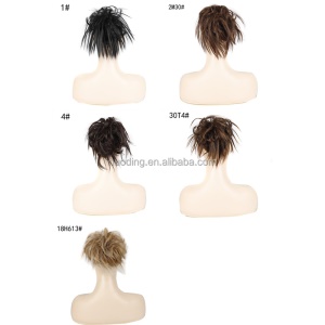 Perruque chignon en fibre synthétique pelucheux