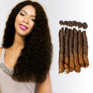 Mèches de cheveux synthétiques résistant  à la chaleur 16 pouces ensemble de 6 pièces
