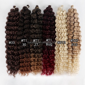 Extension de cheveux 18 pouces Deep Wave crochet cheveux en fibre Kanekalon