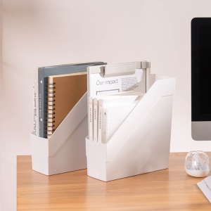Porte magazines et documents en plastique blanc
