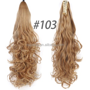 Postiche queue de cheval en fibre synthétique cheveux ondulé 24 pouces