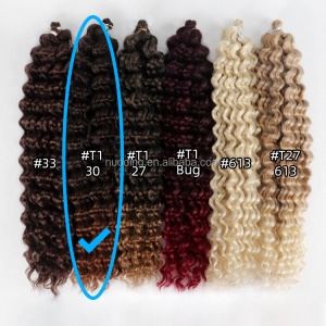 Extension de cheveux 18 pouces Deep Wave crochet cheveux en fibre Kanekalon