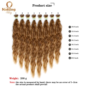 Mèche de 16 pouces aux cheveux raides, blonds en  fibres synthétiques pour femmes
