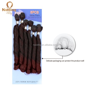 Set de mèches de cheveux synthétiques 16 pouces haute températurel couleur bordeaux