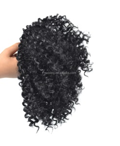 Perruque chignon de 6 pouces en fibre synthétique au cheveux moelleuse
