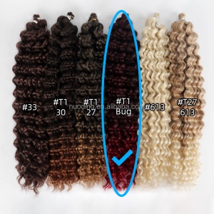 Extension de cheveux 18 pouces Deep Wave crochet cheveux en fibre Kanekalon