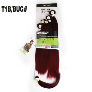 Mèches synthétiques lot de 4 pièces cheveux lisses de différentes longueurs