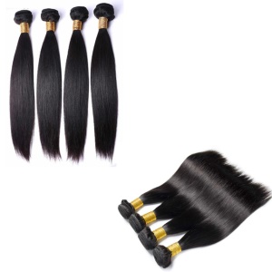 Extension de cheveux en fibres de haute température Cheveux noirs longs lisses et souples