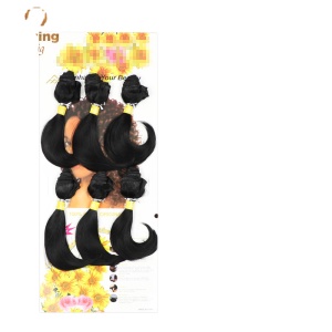 Mèches de cheveux synthétiques 8 pouces noirs