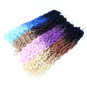 Extension de cheveux couleur mixte crochet tissage 18 pouces fibre de haute température