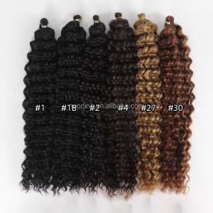 Extension de cheveux 18 pouces Deep Wave crochet cheveux en fibre Kanekalon