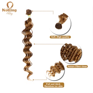 Mèches de cheveux synthétiques ensemble de 6 pcs 18-22 pouces cheveux bouclés marrons