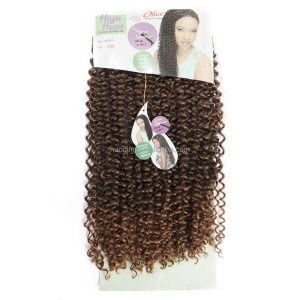 Extension de cheveux bouclé en fibre résistant à la chaleur 16 pouces