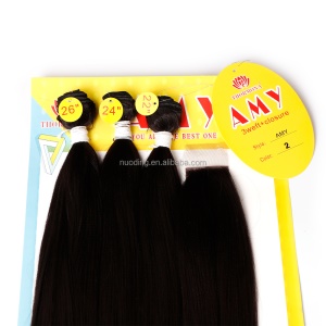 Extension de cheveux noir lot de 4 pièces cheveux noirs longs et raides 3 longueurs différentes en fibre synthétique