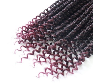 Extension de cheveux Crochet noir-violet 14 pouces fibre de haute température