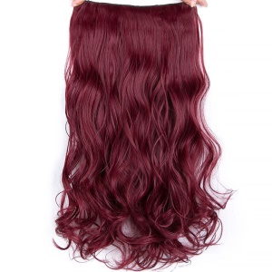 Extension de cheveux synthétique en fibre cheveux épais ondulé à clip