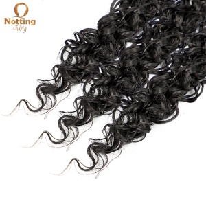 Extension de cheveux en fibre de haute température lot de 6 pièces 18 pouces cheveux bouclés noirs
