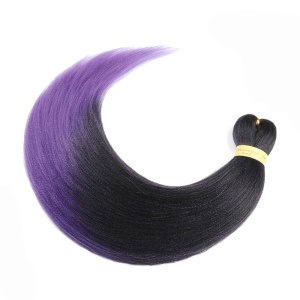 Extension de cheveux en fibre synthétique noir-violet raide doux pour tressage 26 pouces