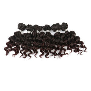 Extension de cheveux en fibre synthétique à haute température cheveux ondulés vague profonde 10 pouces