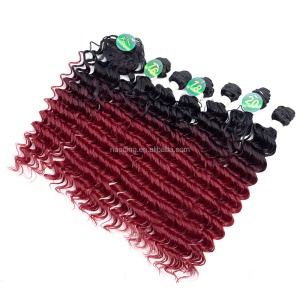Mèches en fibre synthétiques lot de 6pcs avec trois longueurs cheveux ondulé Deep Wave